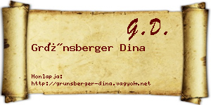 Grünsberger Dina névjegykártya